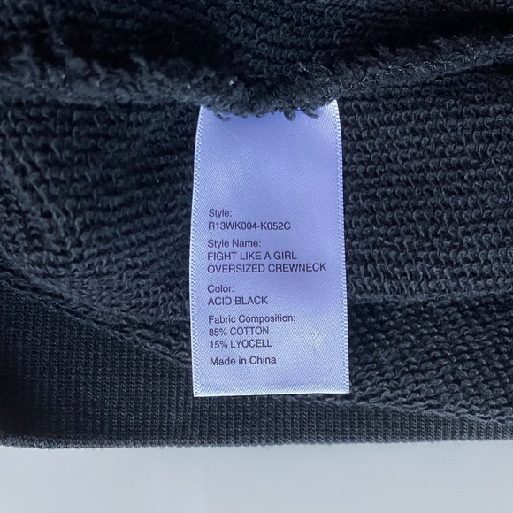 R13 Black "Fight Like a Girl" Sweatshirt L XL - Picture 6 of 6